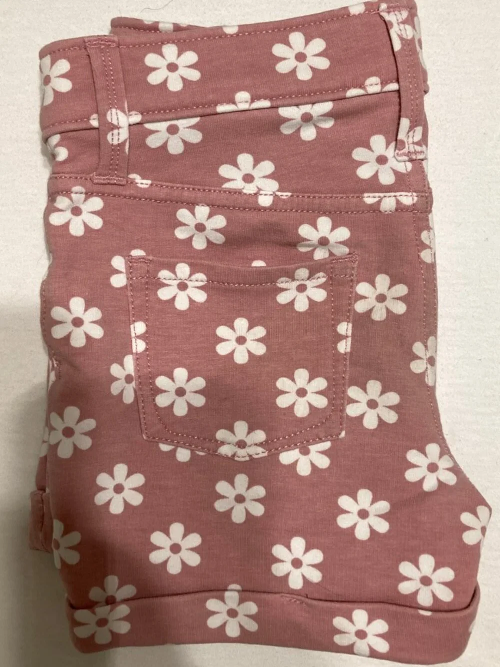 Wonder Nation Girls Pink/White Flower Shorts Super Soft Size S (6-6x) Like New!